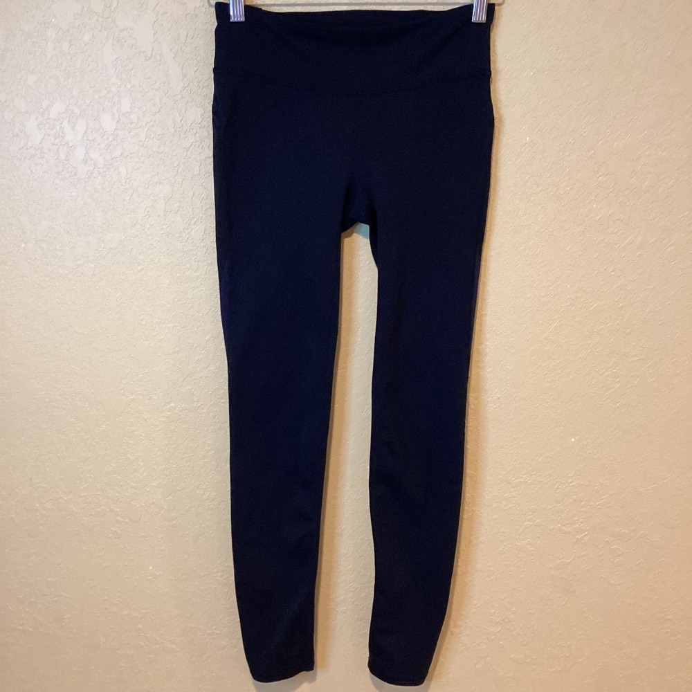 Gap Body Fit GFast Leggings Women's Small Black/Navy Blue Performance Workout